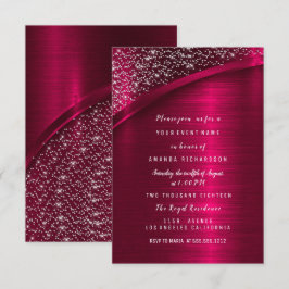 Invitación Marsala Purpurina Bridal Shower Birthday Sweet 16t