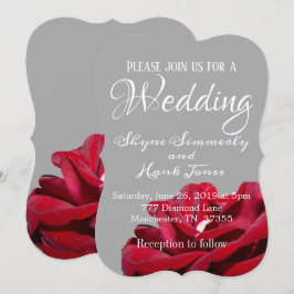 Invitación Marsala Red Burgundy Floral Gray Boda