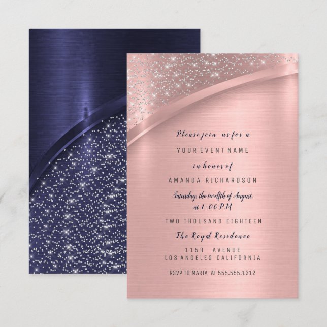 Invitación Marsala Rosa Bridal Shower Birthday Sweet 16th (Anverso / Reverso)