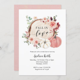 Invitación marsala ruidosa caída en ducha de novia de calabaz