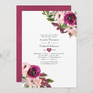 Invitación Marsala y el ensayo de Bodas florales de Rubor Cen