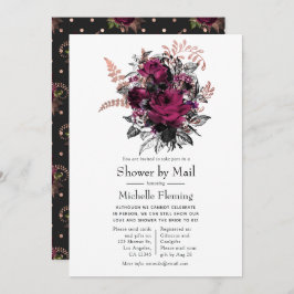 Invitación Marsala y Rosa Gold Floral Shower por correo