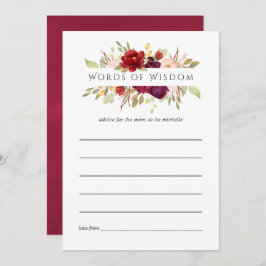 Invitación Marsala y Rubor Floral Bridal Shower Advance