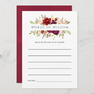 Invitación Marsala y Rubor Floral Bridal Shower Advance