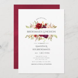 Invitación Marsala y Rubor Floral Bridesmaids Luncheon