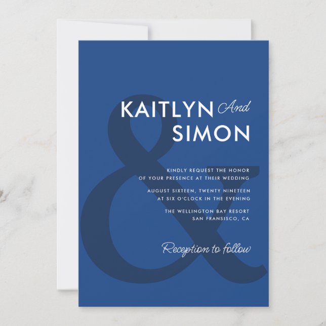 Invitación marseille bleu boda (Anverso)