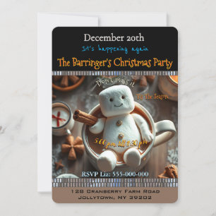 Invitación Marshmallow Fun Familia Navidades anuales Fiesta