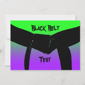 Invitación Martial Arts Black Belt Rank Test púrpura verde