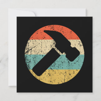 Invitación Martillo retro vintage carpintero