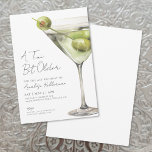 Invitación Martini 21ª Fiesta de cumpleaños<br><div class="desc">Marcar un cumpleaños 21 —o cualquier edad digna de tostarse— con esta alegre y moderna invitación con temática martiní. La frase "A Tini Bit Older" aparece en la parte superior en un elegante guión escrito a mano, marcando de inmediato un tono divertido y elegante. A la derecha se encuentra una...</div>