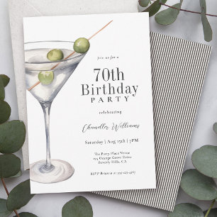 Invitación Martini Cocktail 70th Birthday Party