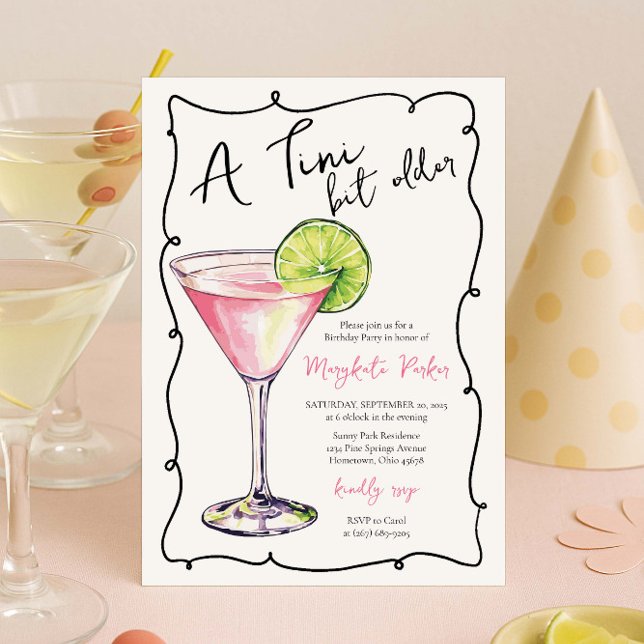 Invitación Martini Cocktail Birthday Party (Subido por el creador)