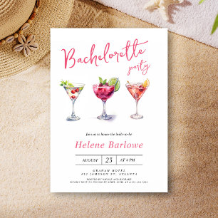 Invitación Martini Cocktail Moderna Bachelorette Party