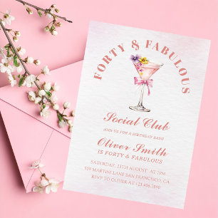 Invitación Martini Cuarenta y fabuloso cumpleaños un poco más