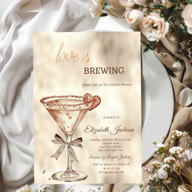 Invitación Martini de Amor con Brillo en Goteo  (Subido por el creador)