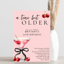 Martini de cereza un poco más rosa Cumpleaños 30