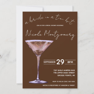 Invitación Martini de chocolate, novia en un bit de ini