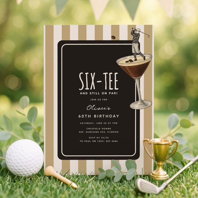 Invitación Martini de Espresso Temático de Golf Cumpleaños 60 (Subido por el creador)