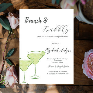 Invitación Martini Green Lemon Brunch & Bubbly