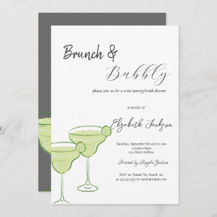 Invitación Martini Green Lemon Brunch & Bubbly