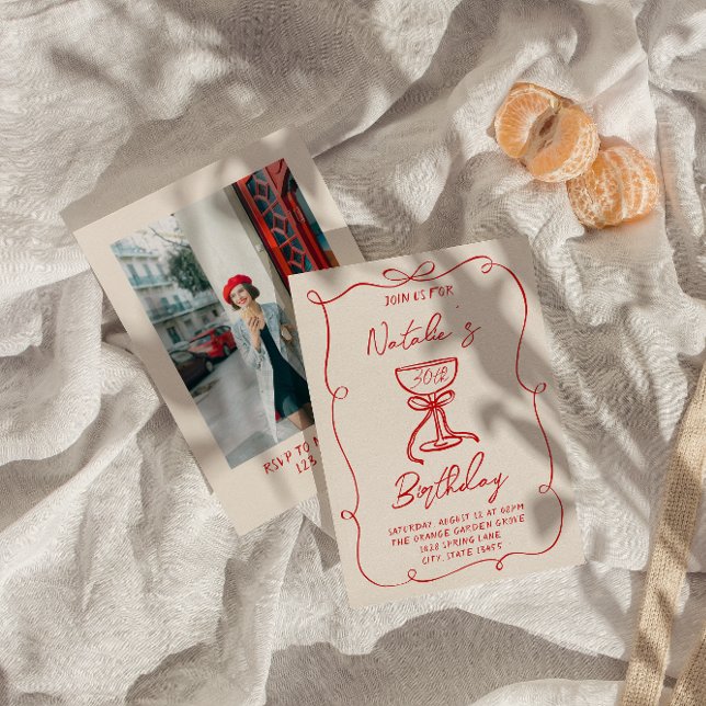 Invitación Martini Martini 30th Photo Birthday (Subido por el creador)