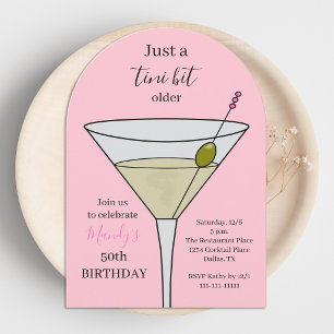 Invitación Martini para fiesta de cumpleaños 50 de Tini Bit O