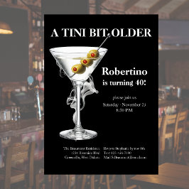 Invitación Martini Un Poco Más Viejo Cumpleaños 40 Hombres