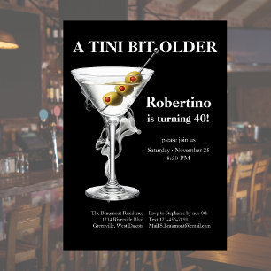 Invitación Martini Un Poco Más Viejo Cumpleaños 40 Hombres