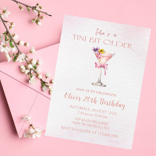 Invitación Martini, un poco mayor, fiesta de cumpleaños númer