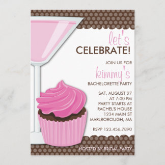Invitación Martini y magdalena Bachelorette