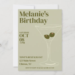 Invitación Martinis Birthday Party