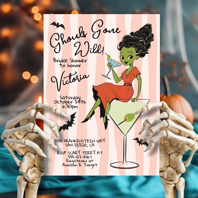 Invitación Martinis de Ghouls Desmelenados Fiesta de Despedid (Subido por el creador)