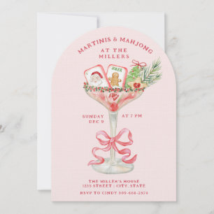 Invitación Martinis de Navidad y Fiesta de Mahjong