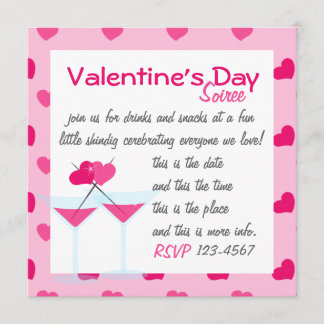 Invitación Martinis del Día de San Valentín- ¡los Valentinis!
