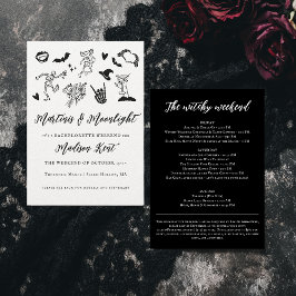 Invitación Martinis & Moonlight Spooky Bachelorette Weekend