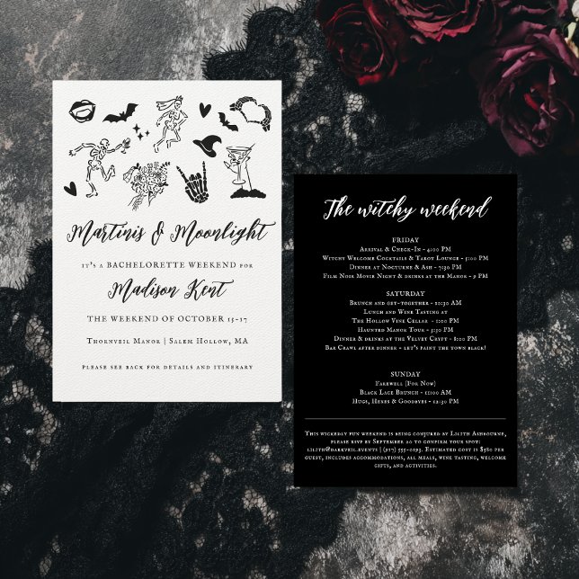 Invitación Martinis & Moonlight Spooky Bachelorette Weekend (Subido por el creador)