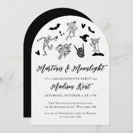 Invitación Martinis & Moonlight Spooky Whimsical Bachelorette