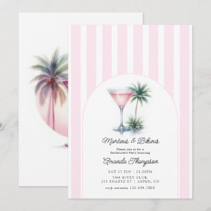 Invitación Martinís y bikinis Fiesta de soltera tropical