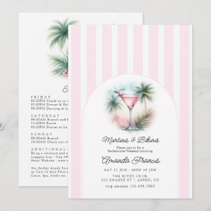 Invitación Martinís y bikinis fin de semana tropical de solte