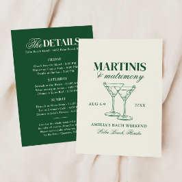 Invitación Martinis y Matrimonia Bachelorette Weekend