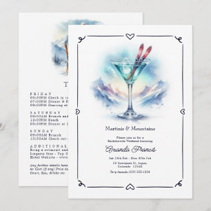 Invitación Martinis y Montañas Despedida de Soltera en Aspen