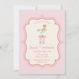 Invitación Martinis y Weenies Coquette Dachshund Cumpleaños