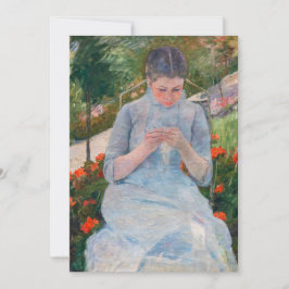 Invitación Mary Cassatt - Chica cosiendo en un jardín