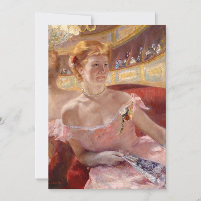 Invitación Mary Cassatt - Mujer con collar de perlas en un pa (Anverso)