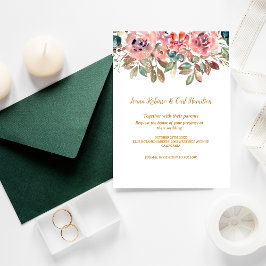 Invitación MARY Watercolor Rosa Emerald Green Boda
