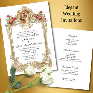 Invitación Mary y Joseph, Boda de las rosas rojas ventilares