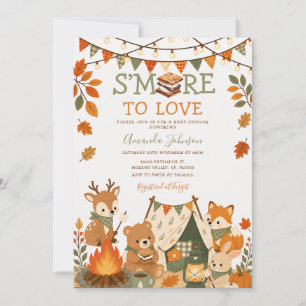 Invitación Más amor para la ducha de bebé Otoño Bosque