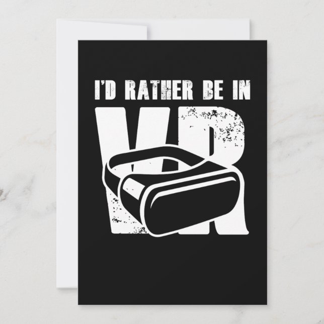 Invitación Más Bien Estar En VR Virtual Reality Gamer Gaming  (Anverso)
