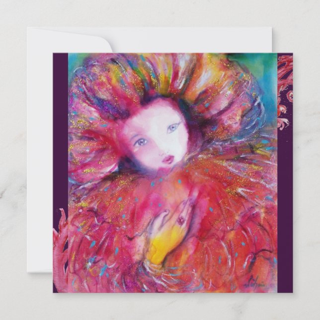 INVITACIÓN MÁS CARA EN ROJO / FIESTA DE DISFRACES DE MARDI GR (Anverso)