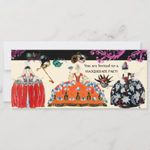 INVITACIÓN MÁS CARAS Y DAMA ROCOCÓ MARDI GRAS FIESTA DE DISFR